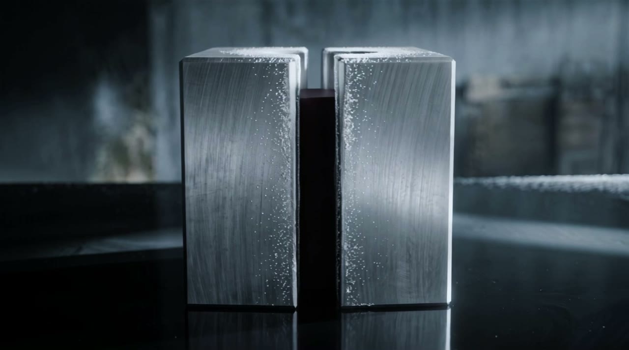 A dark red lipstick on a stone table